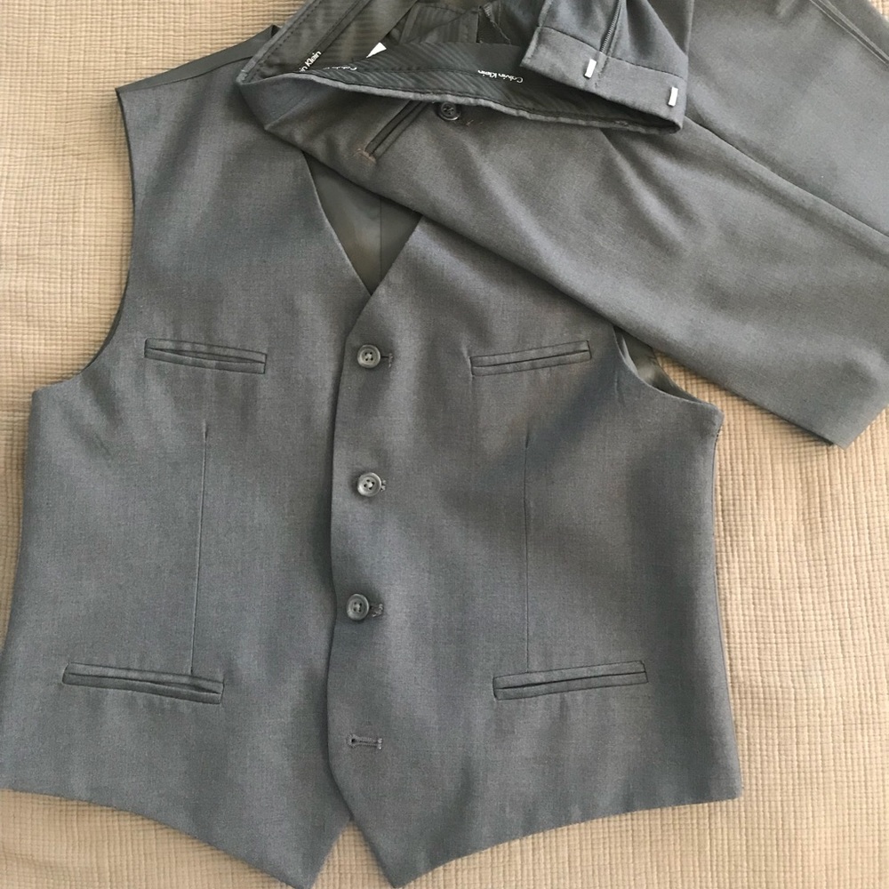 Boys Calvin Klein grey vest & pant